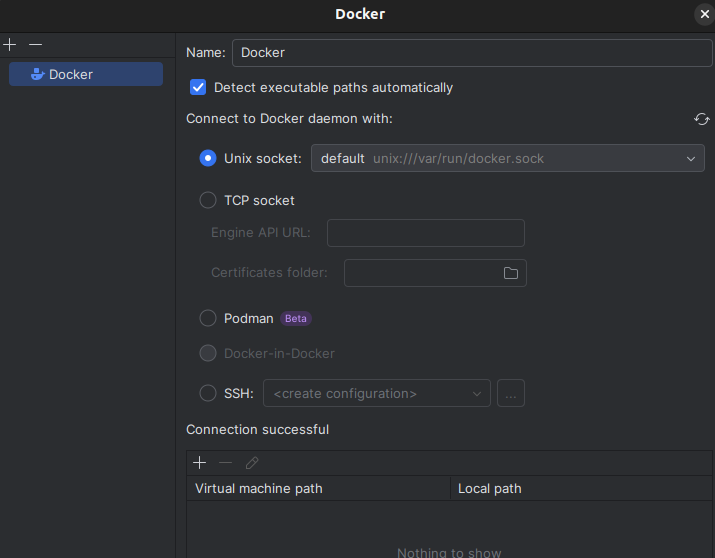 Connexion de PhpStorm au démon Docker